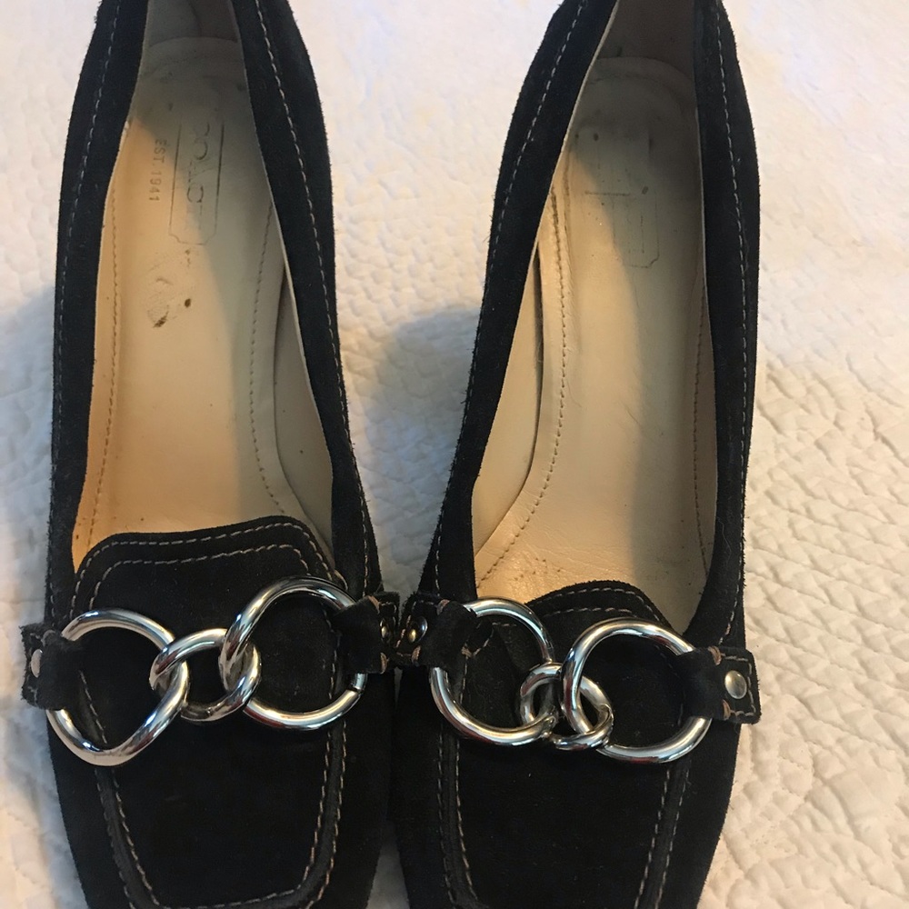 Coach black suede pumps.  Very nice!!!